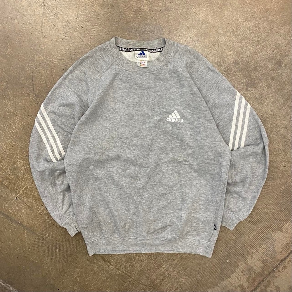 Vintage Adidas 90s Two Tone 3 Stripes Sleeved Sweatshirt Crewneck Size Medium